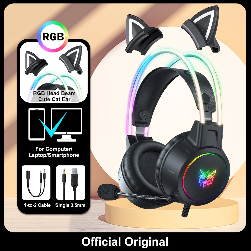 X15 Pro RGB Wired Gaming Headphones with Flexible Mic & Button Control - Perfect for PC Gamers